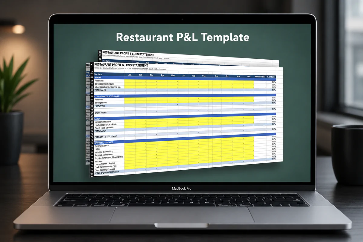 Restaurant P&L Template