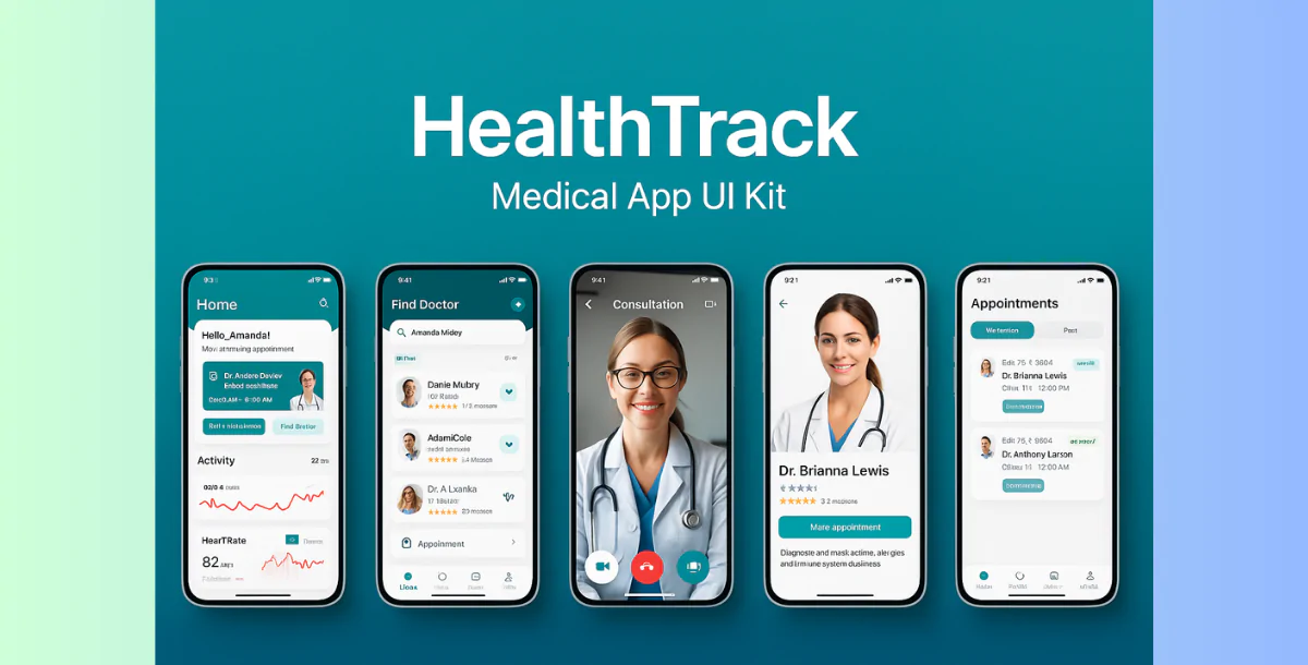 HealthTrack – Medical App UI Kit