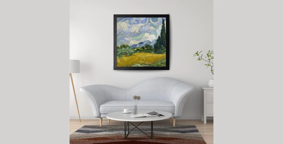 Classic Living Room Wall Art Mockup – Framed Painting Display