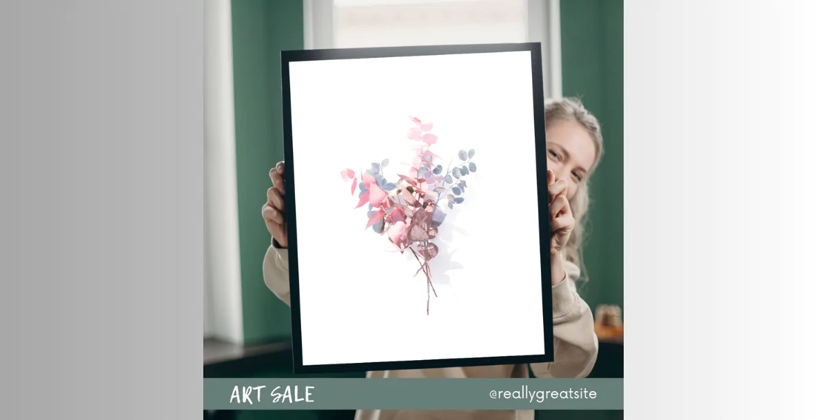 Floral Poster Mockup – Minimal Art Sale Presentation