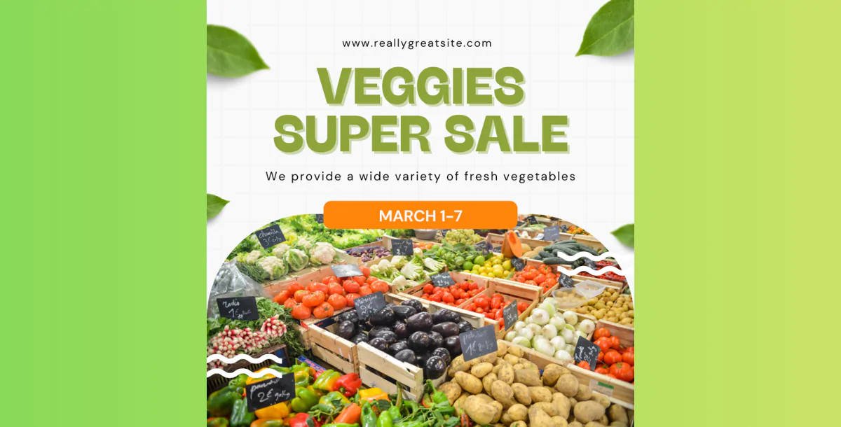 Veggies Super Sale – Fresh Market Canva Template