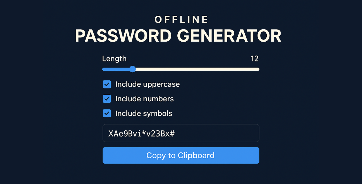 Password Generator – Offline HTML/JS (€3.99)