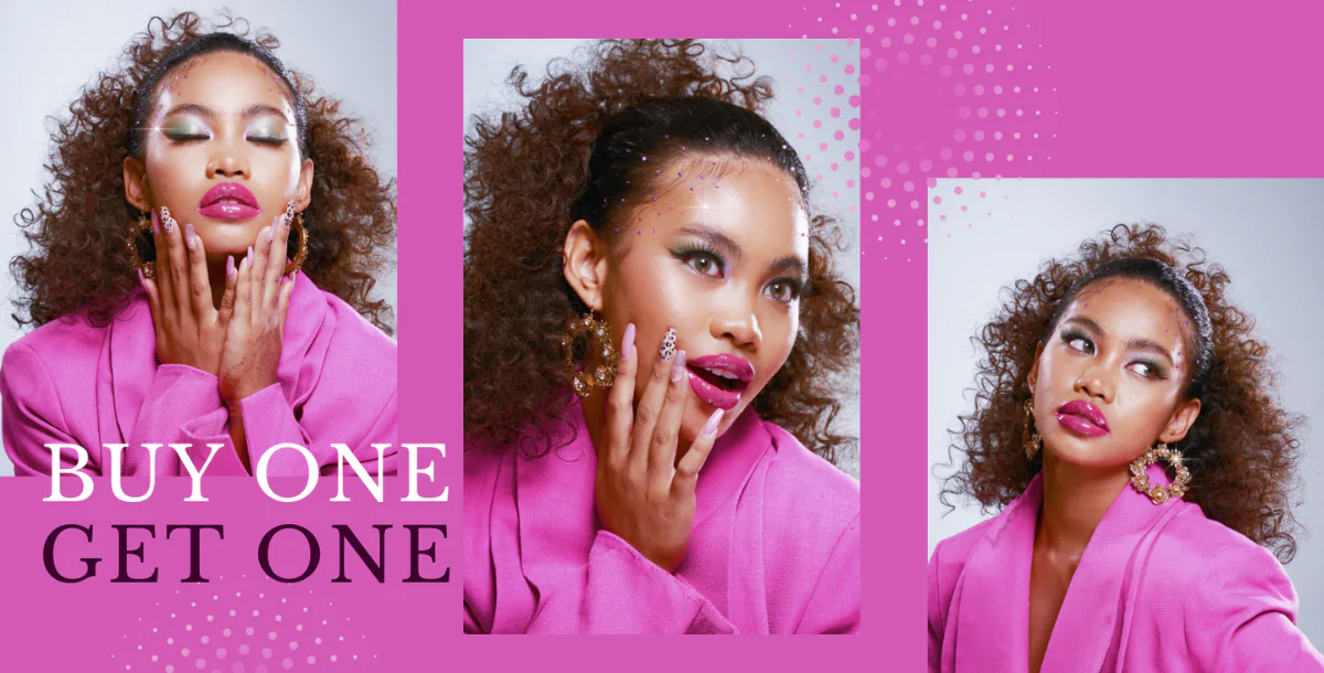 Beauty & Makeup Sale Banner – Canva Editable “Buy One Get One” Template