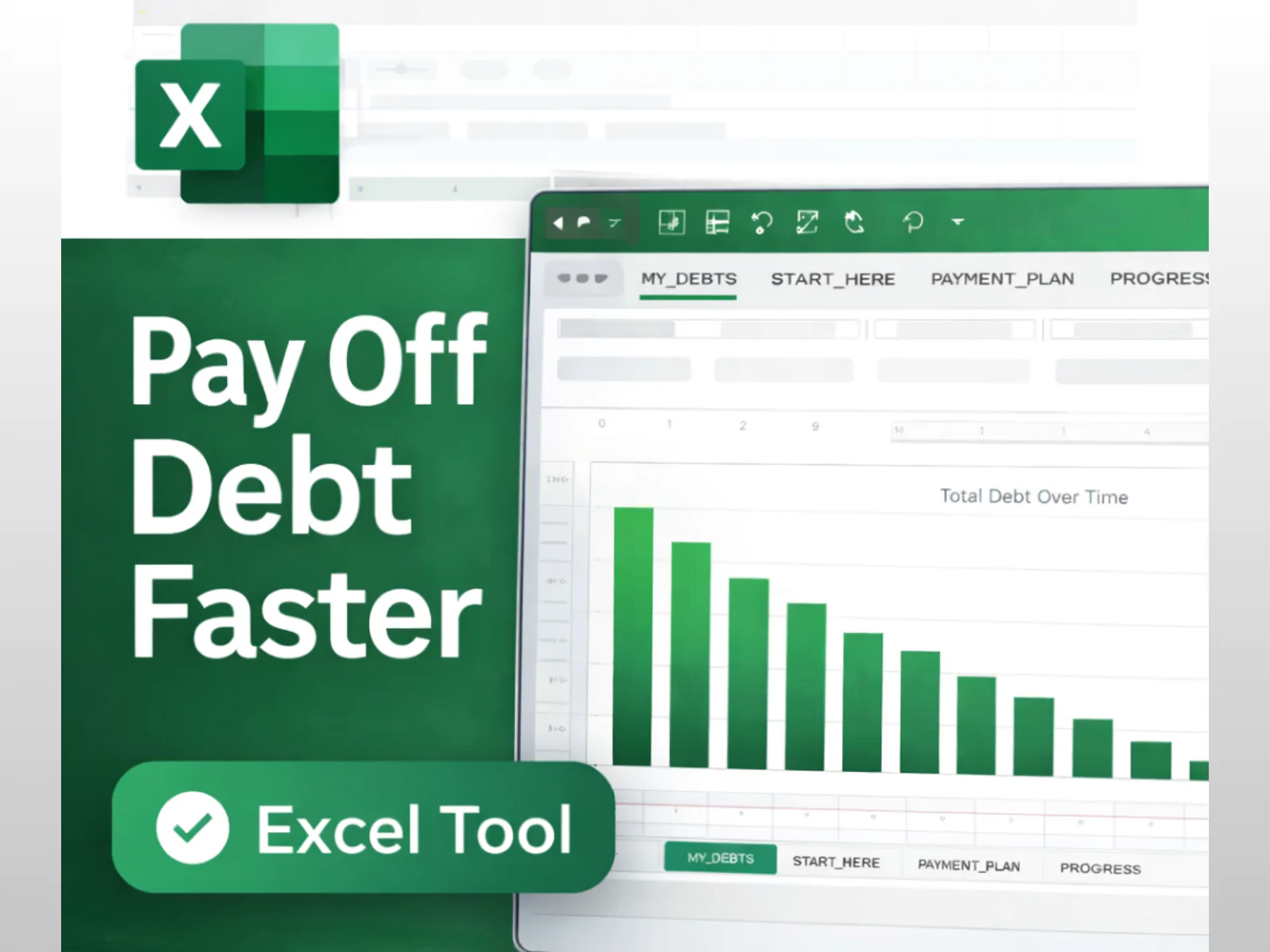 Debt Freedom Planner Excel | Snowball Method Spreadsheet | Debt Payoff Tracker | No Macros | Excel 2